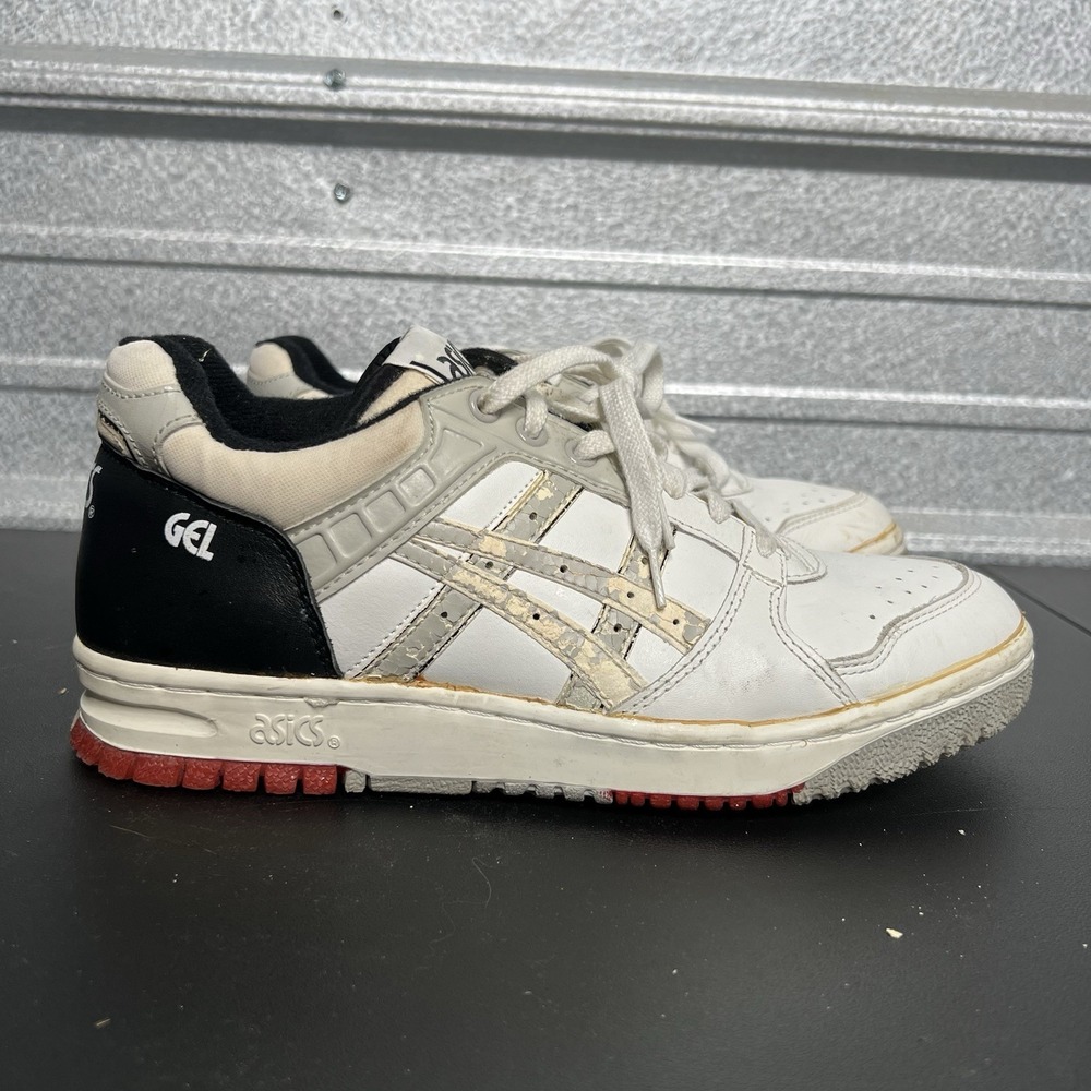 Vintage 90s Asics Mens 9.5 Gel Rage Lo Leather Sneakers Shoes White AS IS Taiwan